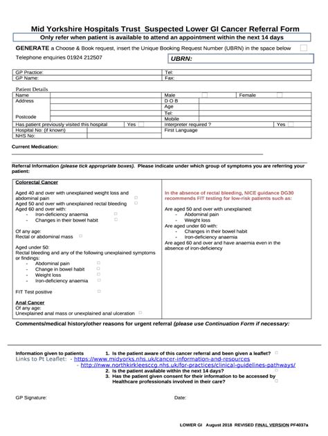 Lower Gi Suspected Cancer Referral Doc Template Pdffiller