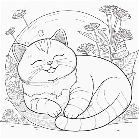 fat cat drawing - Print now for free | Drawing Ideas Easy