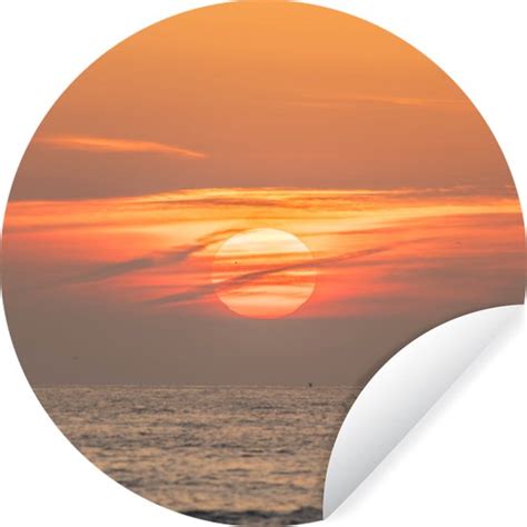 Wallcircle Muurstickers Behangcirkel Zonsondergang In De Zee