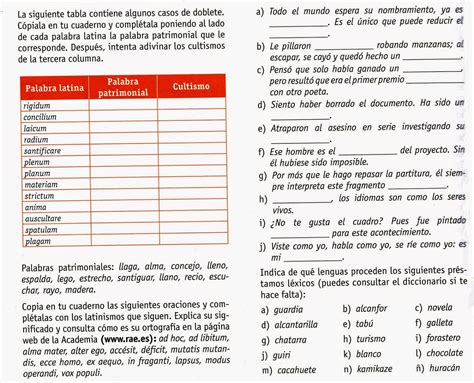 LENGUA CASTELLANA Y LITERATURA 1º BACHILLERATO TEMA 3 EJERCICIOS Y