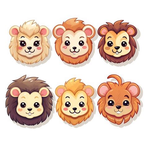 Premium Photo | Cute cartoon animals stickers set Vector illustration ...