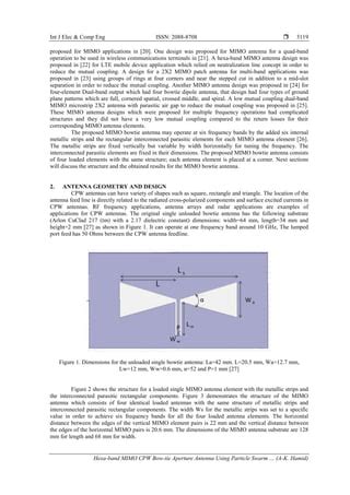 Hexa Band MIMO CPW Bow Tie Aperture Antenna Using Particle Swarm