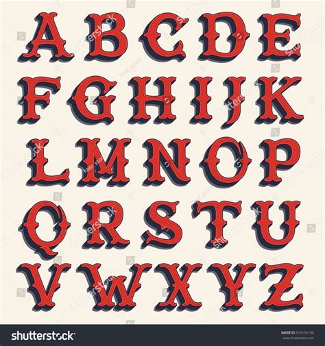 Retro alphabet. Vintage western style volume typeface. Vector font for labels, posters etc ...