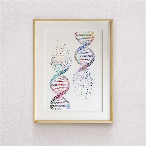 Dna Art Watercolor Print Science Human Dna Biology Print Etsy