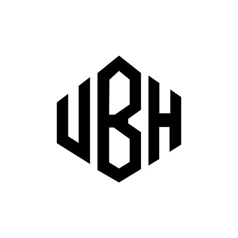 UBH letter logo design with polygon shape. UBH polygon and cube shape ...