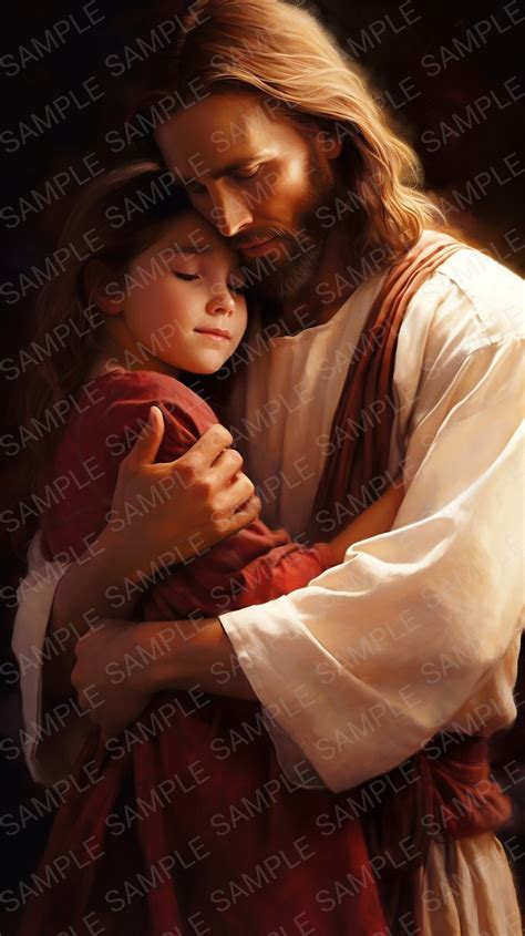 Eternal Embrace Jesus Hugging a Child - Etsy