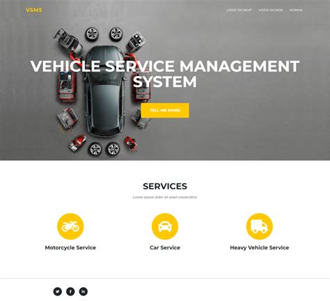 Vehicle Service Management System Using Php And Mysql Projects Download