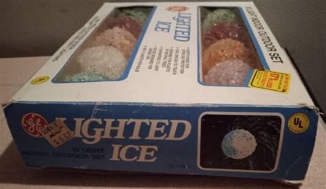 Vintage Ge Lighted Ice Snowball Christmas Tree Lights C7 In Box Tested