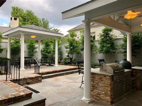 New Orleans Pavilion Outdoor Kitchen And Landscaping Traditional