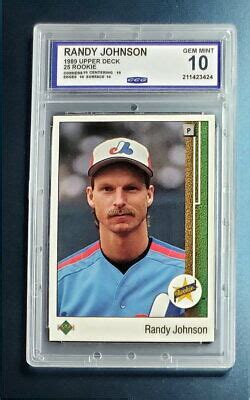 1989 Upper Deck RANDY JOHNSON 25 CCG GEM MINT 10 ROOKIE Mariners HOF