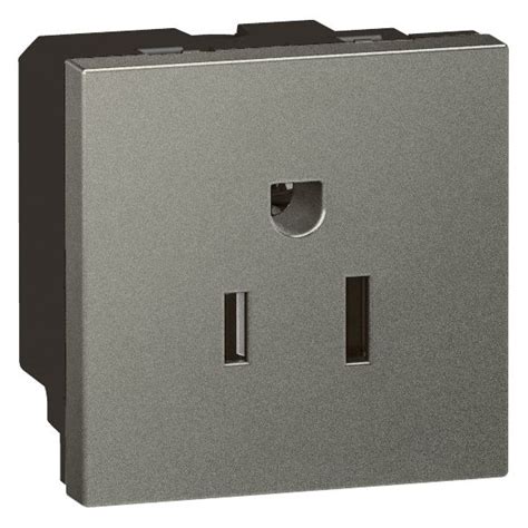 Socket Arteor US 15 A 127 V 2P E 2 Modules Magnesium