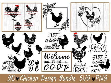 Chicken Svg Bundle Hand Drawn Hen Svg Rooster Svg Chicken Etsy How