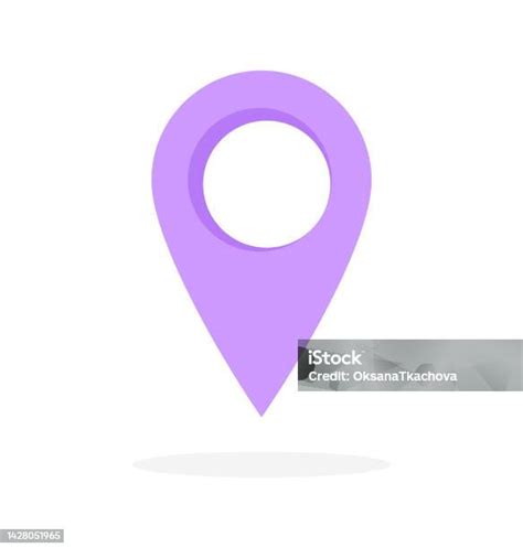 Vector Purple Location Icon In Flat Style Isolated On White Background ...