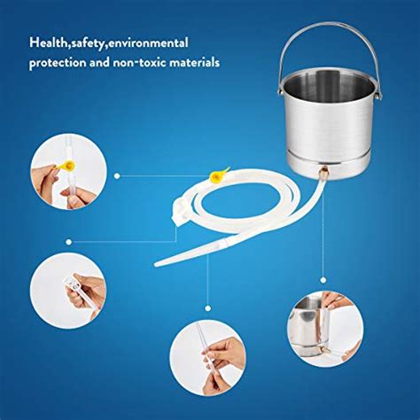 GNEGKLEAN Enema Kit Stainless Steel 2 Quart Capacity Bucket 5ft