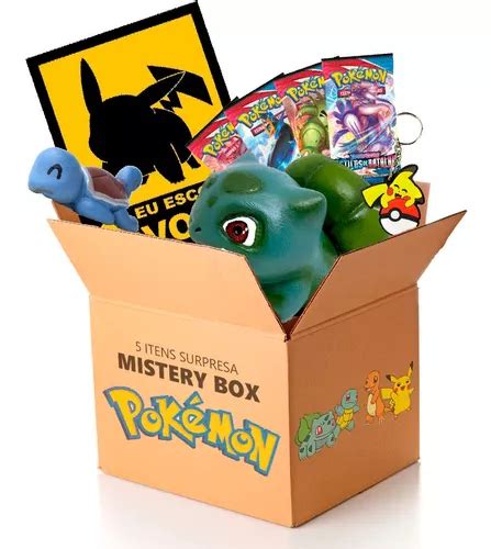 Kit Surpresa Caixa Misteriosa Pokemon Cards Colecionaveis