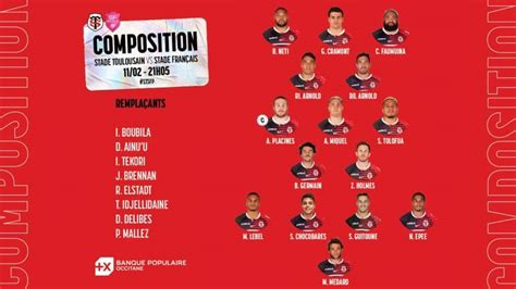 D Couvrez La Composition Du Stade Toulousain Face Au Stade Fran Ais