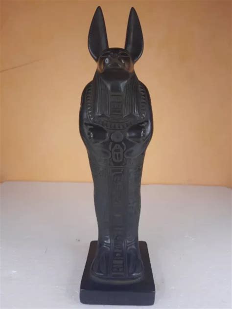 RARE ANTIQUE ANCIEN ÉGYPTIEN Statue d Anubis Chacal Bonne Chance EUR