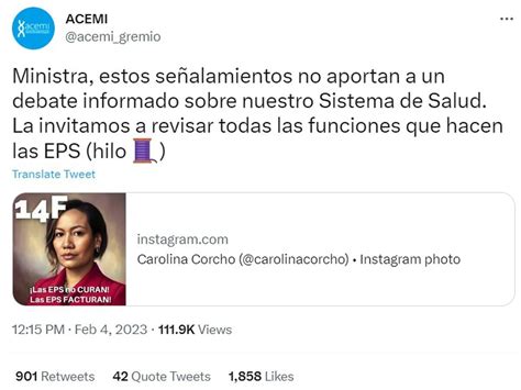 Acemi Dio Respuesta A Las Controvertidas Publicaciones De La Ministra