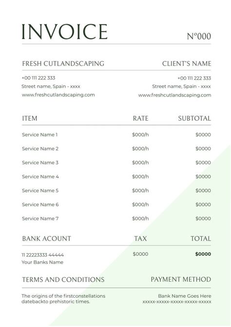 Design This Elegant Minimalist Fresh Cut Landscaping Invoice Template