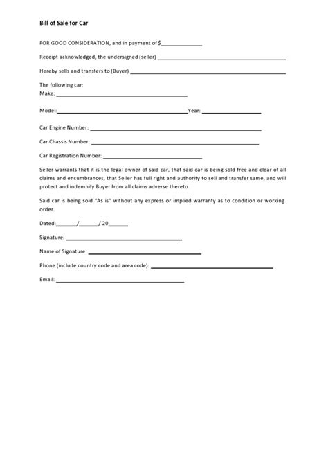How To Write A Bill Of Sale For A Used Car