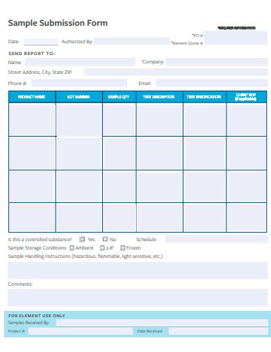 Free Submission Form Samples In Pdf Ms Word