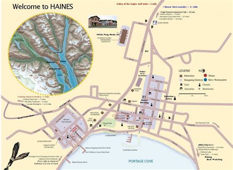 2016 Town Map - Fjord Express to Juneau - 1-800-320-0146