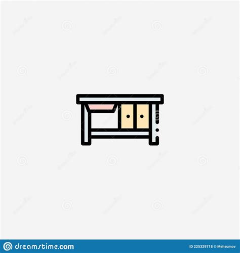 Cutting Table Vector Icon Sign Symbol Stock Vector - Illustration of ...