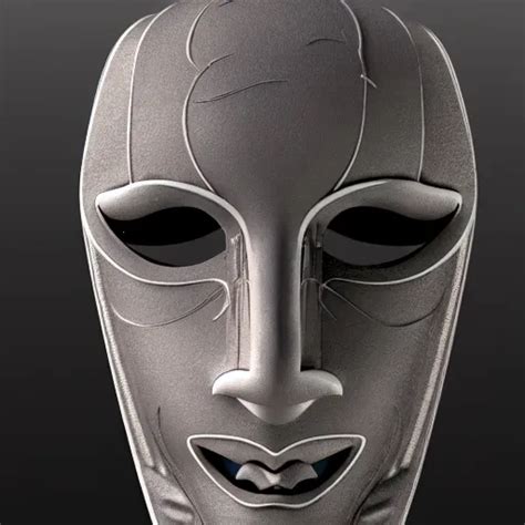 Venetian Bauta Mask Futuristic Houdini Render Stable Diffusion