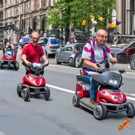 Mobility Scooter Street Race On Craiyon