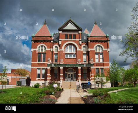 Paola Kansas May 5 2022 Historic Miami County Ks Courthouse On Dark