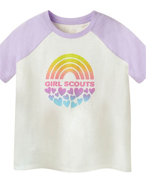 Girls Crystalline Rainbow Oversized T Shirt Girl Scouts Of Silver