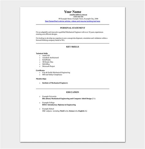 Mechanical Engineer Resume Template - 11+ Samples & Formats