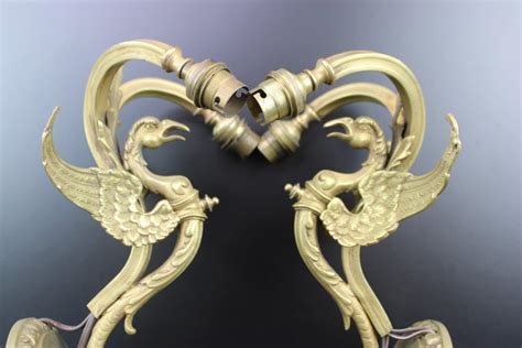 Antique Pair Of Bronze Wall Lamp Sconces With Mystical Catawiki