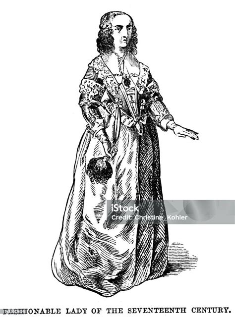 Womens Fashion 17th Century England Stock Illustration Download Image Now 17th Century 17th