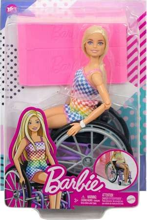 Barbie lalka blondynka na wózku inwalidzkim rampa Humbi pl