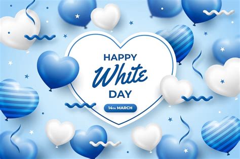 Free Vector | Realistic white day celebration background