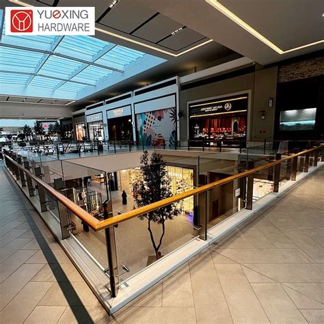 Shopping Mall Customized Glass Railing Deck Fence Engineered Stainless