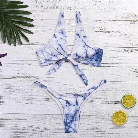 Bikini 2019 mujeres estampado vendaje Bikini conjunto traje de baño