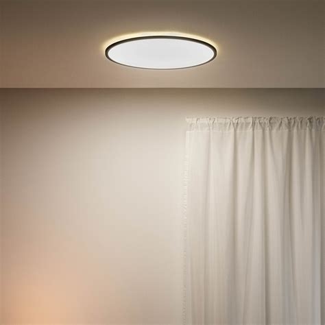 Wiz Superslim Plaf N Led Cct Cm Negro Lampara Es