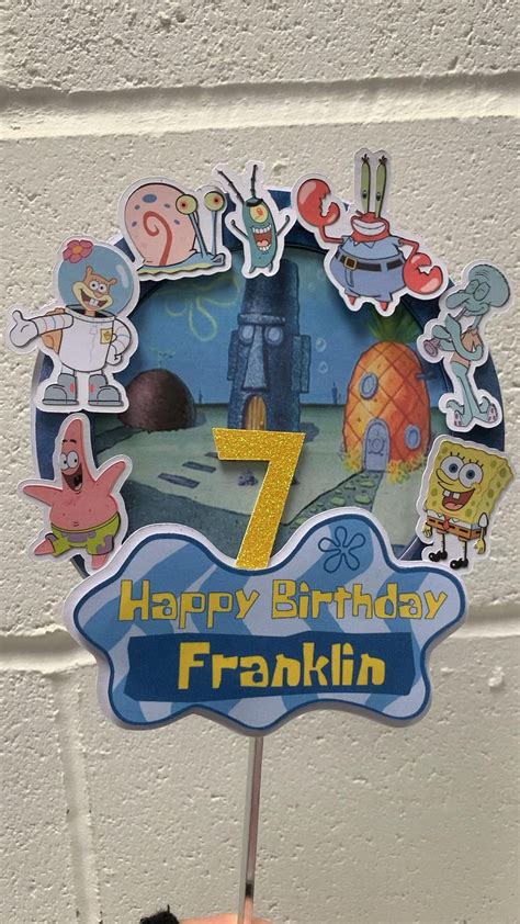 Spongebob Squarepants Inspired Birthday Cake Topper Artofit