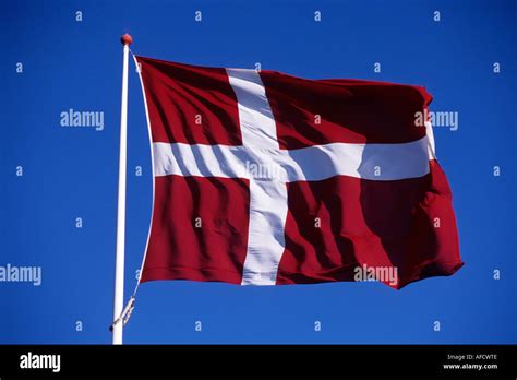 Dannebrog Danish Flag, Near Ribe, Southern Jutland, Denmark Stock Photo ...