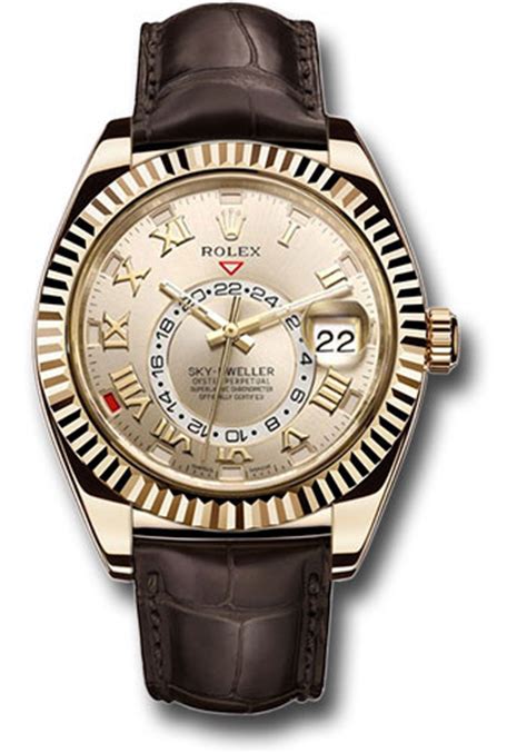 Rolex Sky-Dweller Yellow Gold - Leather Strap Watches