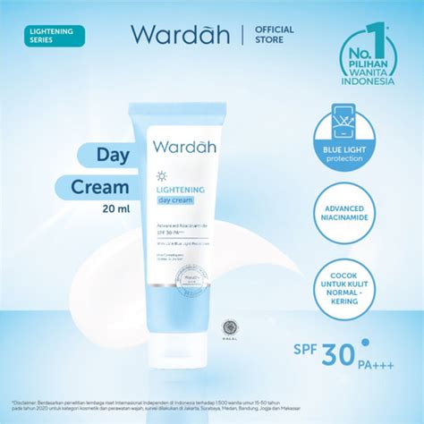 Promo Wardah Lightening Day Cream Pelembab Kulit Kering Dengan Spf 30