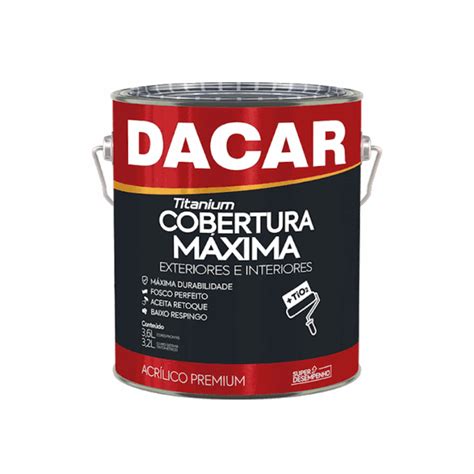 Tinta Acr Lica Fosco Branco Neve Titanium Premium L Dacar Tintas Jd