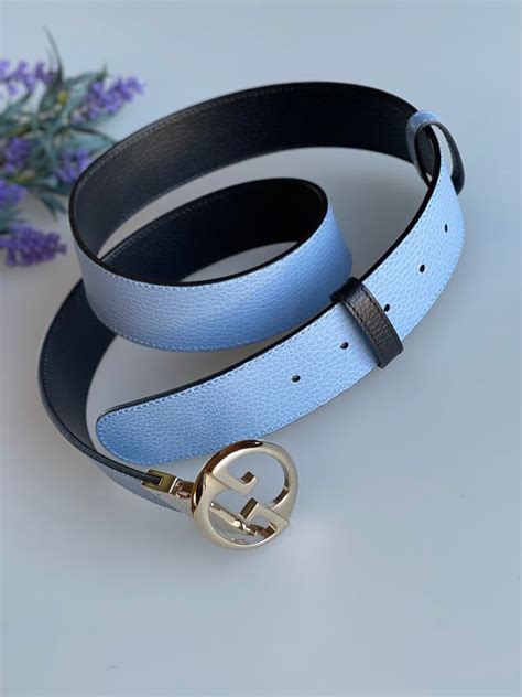 Gucci Reversible Belt Blue - LVLENKA Luxury Consignment