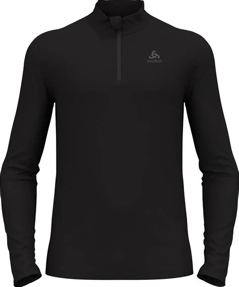 Odlo Bl Top Turtle Neck L S Half Zip Merino Black Base Layer Thermal