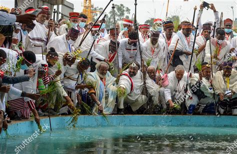 Ethiopians Celebrate Festival Irreecha By Throwing Editorial Stock