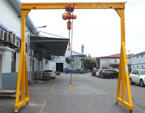 Mobile Shipyard Gantry Crane Portable Electric Hoist Steel Single Beam