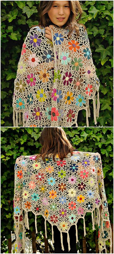 Flower Shawl Craft Ideas Shawl Crochet Pattern Shawl Pattern Crochet