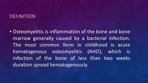 Hematogenous Osteomyelitis